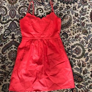 J crew factory scalloped cami dress red sz 8